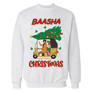 Baasha Christmas Crewneck Sweatshirt Rajinikanth RICHIE PRINT CO