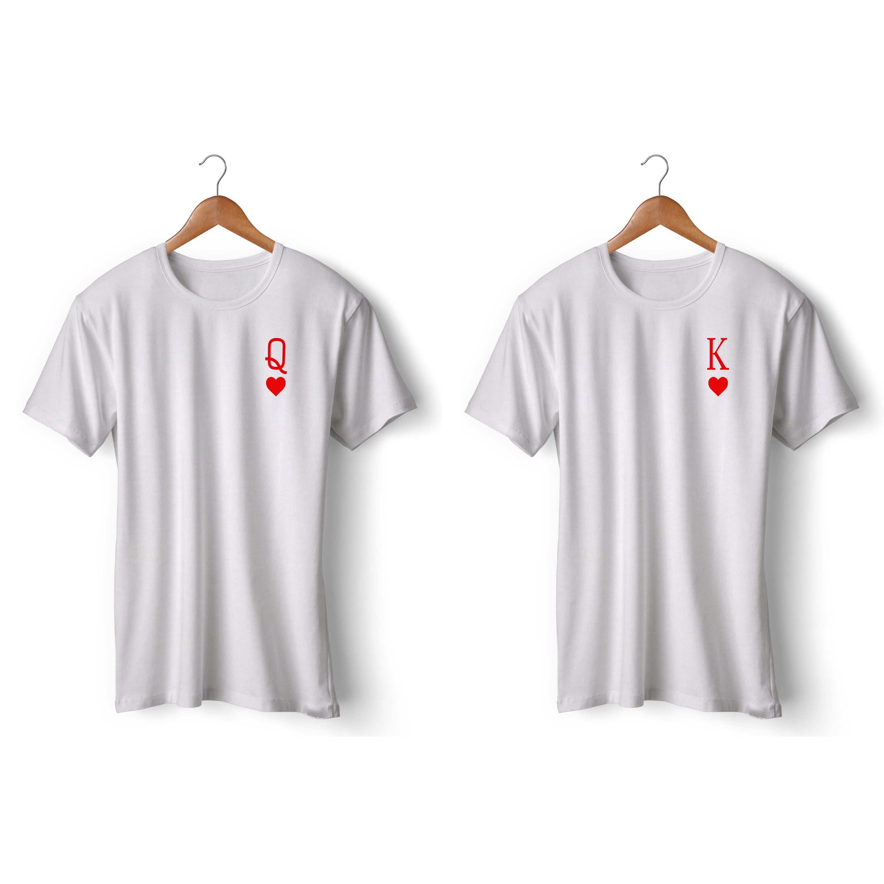 king and Queen of Hearts Symbol Matching Couples T-shirts and Mask